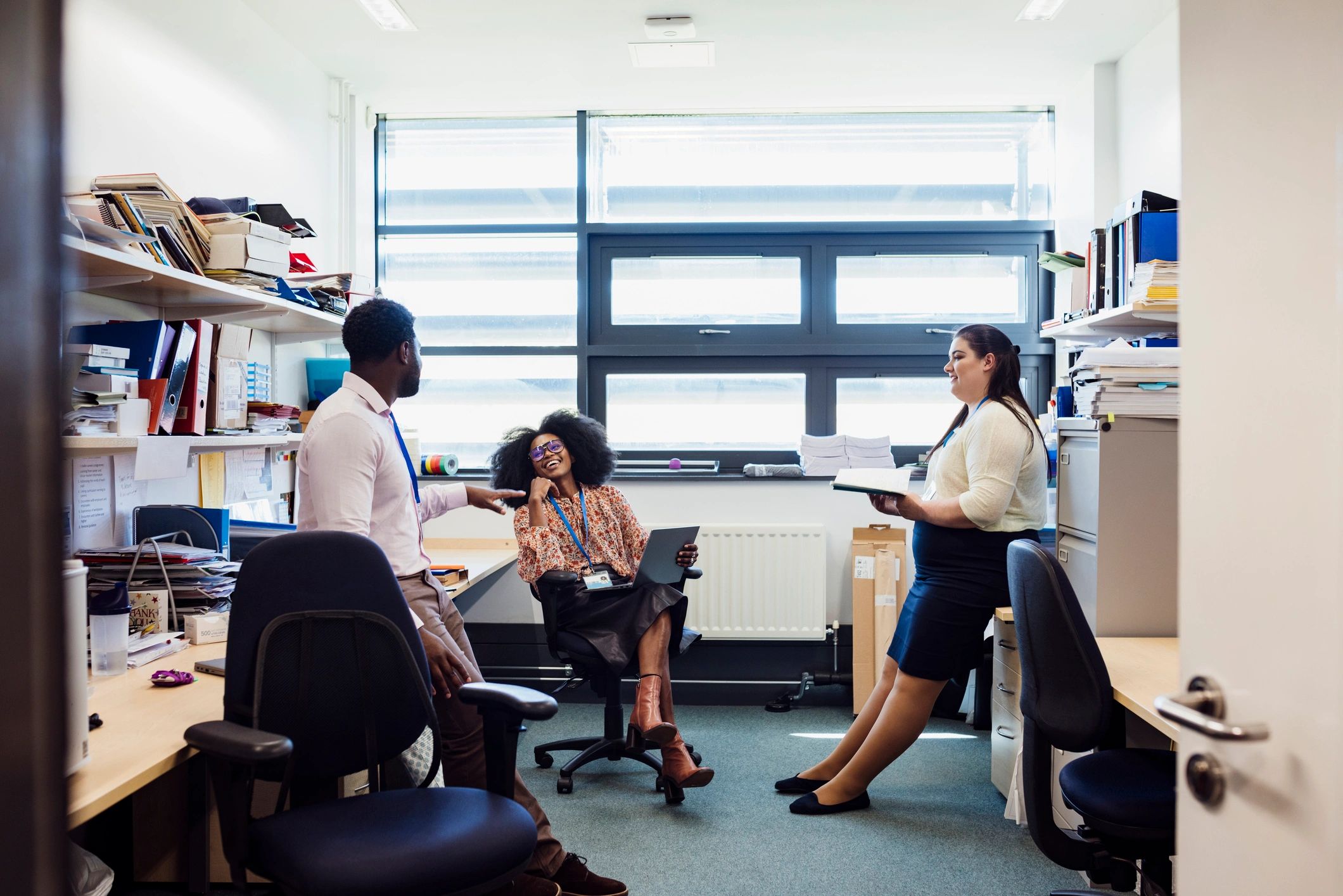 Editorial team in discussion