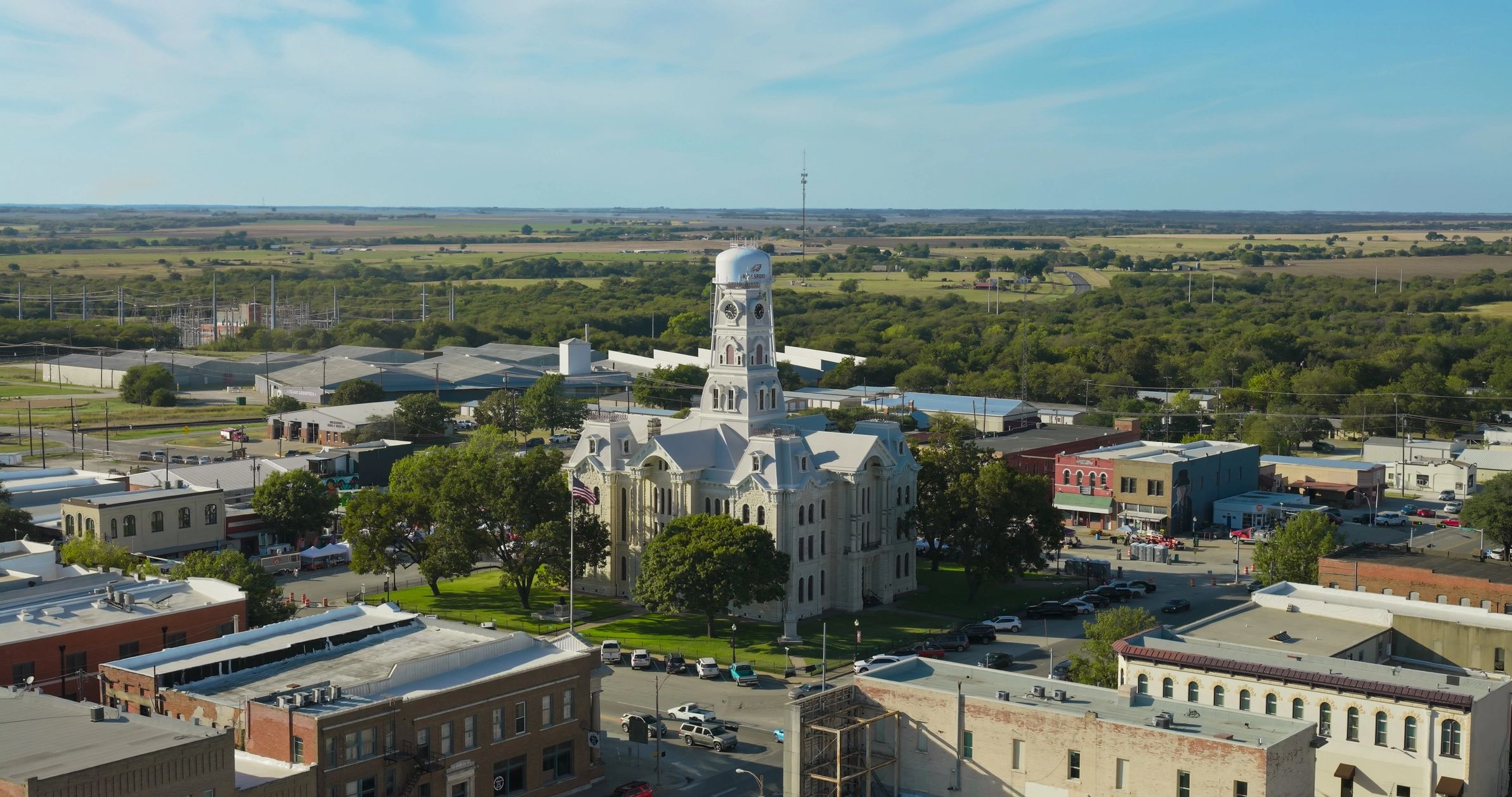 Courthouse square aerial view